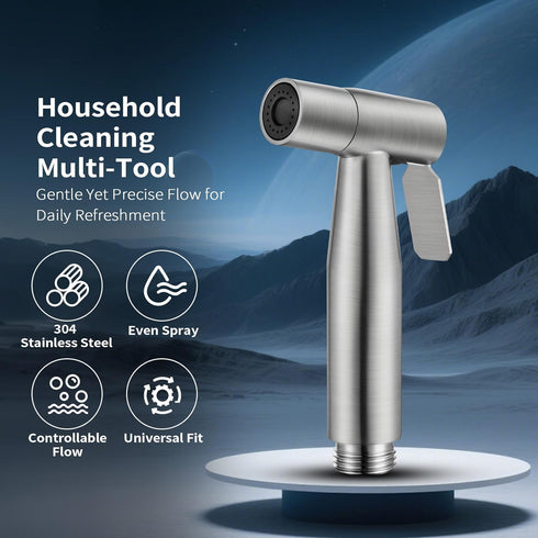 BARROCK Handheld Bidet Sprayer Head Only, Stainless Steel Shattaf Jet Spray for Toilet, Baby Cloth Diaper Sprayer