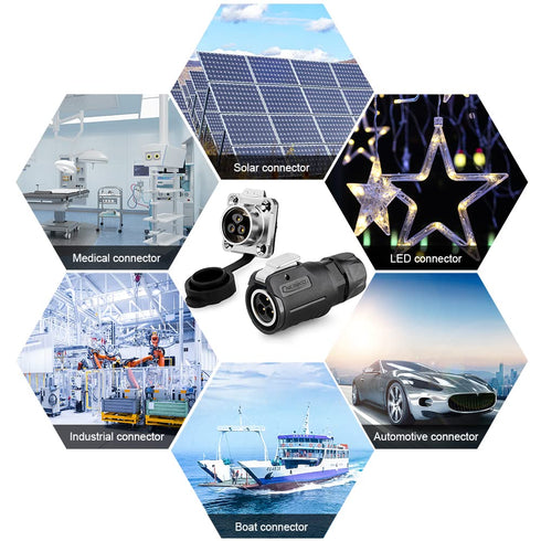 3 Pin Connector, Waterproof Electrical Connectors, Aviation Cable Connector for Industrial & Power