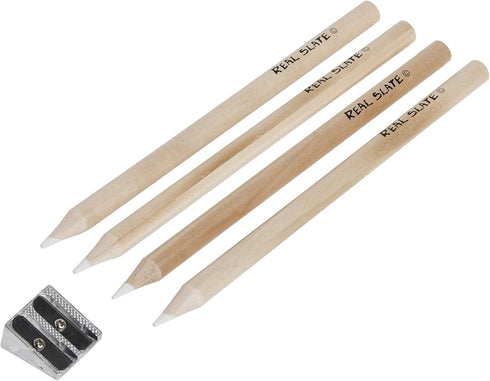 Pepperell Real Slate Chalk Pencils, 5/Pkg with Sharpener, Sandal