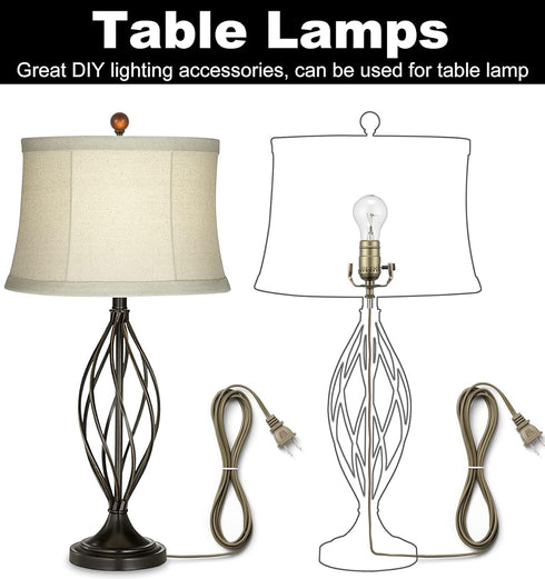 Qc Lamp Making Kit - Lamp Parts for Repair, Replacement, or Rewire Table and Floor Lamps, 3 Way Socket, 12 Foot