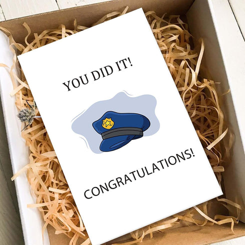 Qiavor Police Academy Graduation Card, You Did It Police Card, Police Promotion Card, Police Officer Congratulation