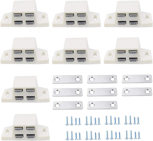 luckkyme 8 Pack Heavy Duty Shutter Hardware Magnetic Cabinet Catch Door Latch with