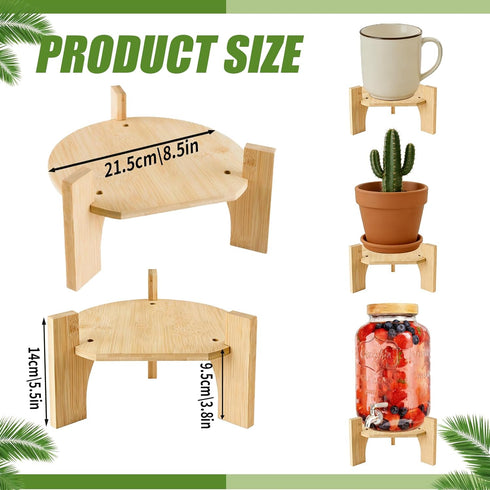 XiMaiChy 7.8 (20 cm) Inch Wood Drink Dispenser Stand Natural Bamboo Fits in Diameter Beverage Jugs Elegant & Sturdy