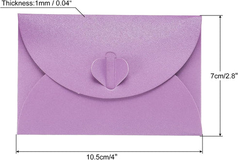 PATIKIL Mini Envelopes - 24 Pack Heart Clasp Tiny Storage for Wedding Greeting Party, Purple