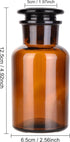 2 Packs 250ml Glass Reagent Bottle,Lab Wide Mouth Reagent Bottle, Glass Bottle With Glass Ground Stopper (Amber)… by Kestun