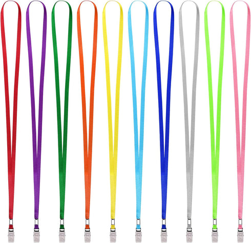 Wisdompro Lanyard with Bulldog Clip, 30 Pack, 17 inch Flat Nylon Neck Lanyard for ID Badges
