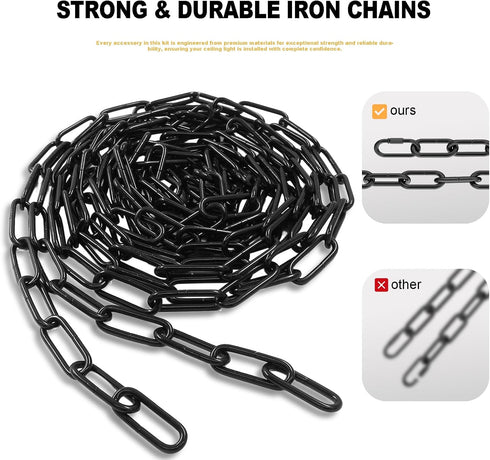 Arncmiv Golden,36 inch) Pendant Light Fixture Chain,Heavy Duty Chain for Light Fixture,Black Ceiling Light Fixture