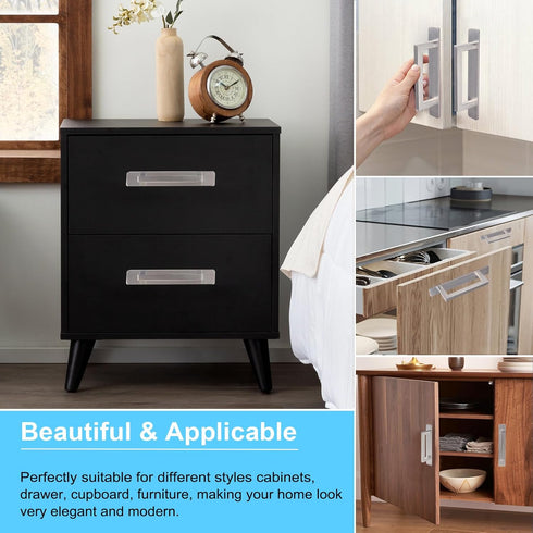 Self-Stick Adhesive Cabinet Handles - 6" Stainless Steel No-Drilling Handles for Cabinet Door, Window, Drawer &