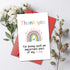 Qiavor Rainbow Thank You Card for Him Her, Appreciation Card for Teacher Best Friend Mentor, Thank You For Being Part