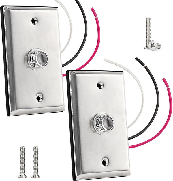 PPZ Photocell Sensor for Outdoor Lights w/Wall Plate 2-Pack,Dusk to Dawn Wire-in Switch