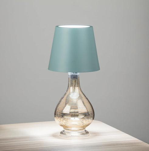 5 inches) Abbott Collection Cordless Rechargeable LED Bottle Stopper Lamp/Light (Light Blue, Classic Shade