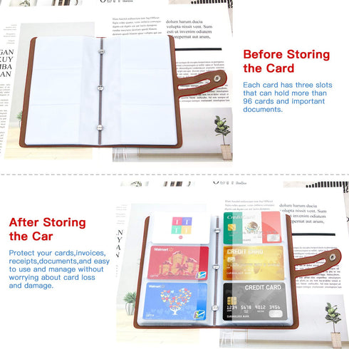 Padike RFID Credit Card Holder, Business Card Organizer with 96 Card Slots, Credit Card Protector (Red)