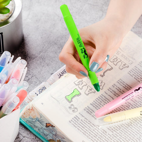 Mr. Pen Gel Highlighters - 16 Pcs (8 Pastel & 8 Vibrant) Assorted Colors, No Bleed Bible Highlighters