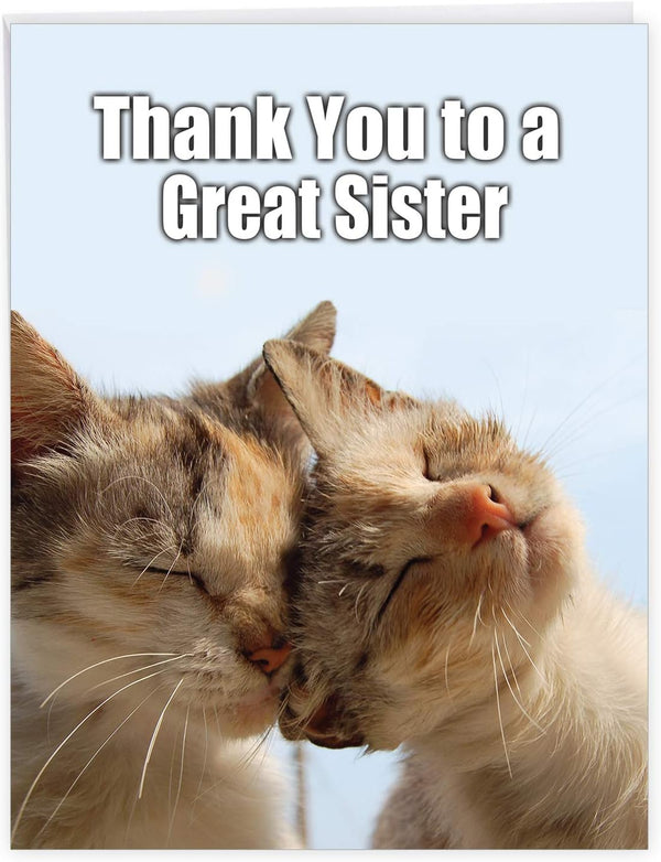 Huge Thank You Card NobleWorks (8.5 x 11 Inch) Relative Appreciation Gift - Thank You to a Great Sister J9111