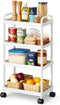 4-Tier Rolling Utility Cart with Handle Multi-Functional Storage Trolley with Wheels, Movable