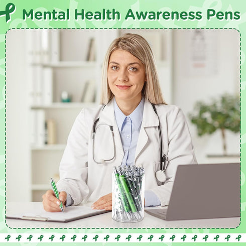 Yeaqee 48 Pcs Motivational Mental Health Awareness Retractable Ballpoint Pens, 1.0 mm Black Ink for Office Charity