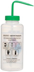 SP Bel-Art 1000ml (32oz) Right-to-Know Safety-Vented/Labeled Methanol Wash Bottles, Pack of 2, Polyethylene w/Green Cap