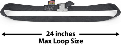 1.5in 4ft 300 lb (2-pack) PowerTye Heavy-Duty Lashing Straps x Cam Buckle Continuous loop strap (no hooks), Made in USA