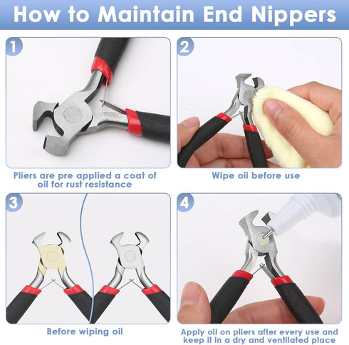 Jewelry Pliers, End Cutting Pliers for Zipper Install Stops Repair