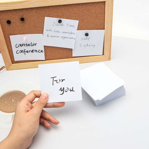 Non-Sticky Blank Notes Cube, 500 Sheets, 3.35x3.35 Inch White Memo Pad for Home Office Writing Supplies