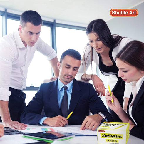 Shuttle Art 70 Pack Highlighters, Yellow Highlighters with Chisel Tip, Bulk Markers for Office and School Supplies