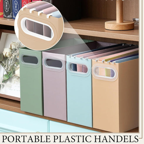 PerKoop 6 Pcs Morandi Colors Hanging File Organizer, Pastel Cardboard File Box with 12 Writable Labels for Aesthetic