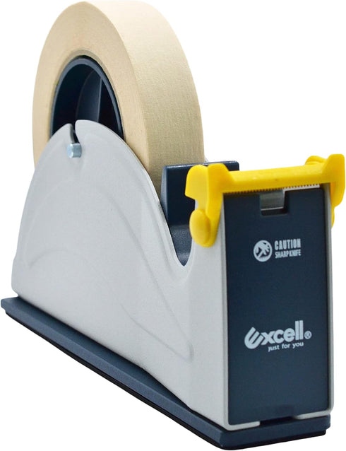 WOD TTD1SD Tabletop Steel Desktop Tape Dispenser - Blue & Gray, Fits Tape up to 1 inch Wide, Holds 3 inch core,