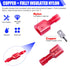 Twidec/100PCS Nylon Spade Connectors Kit 22-18 Gauge Quick Disconnect Fully Insulated Male and Female Terminal