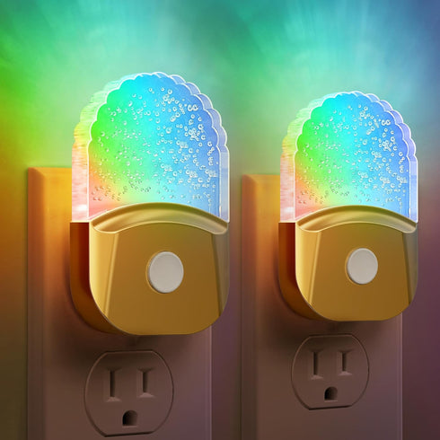 Briignite Night Lights Plug into Wall, 2 Pack, 8 Color Changing Night
