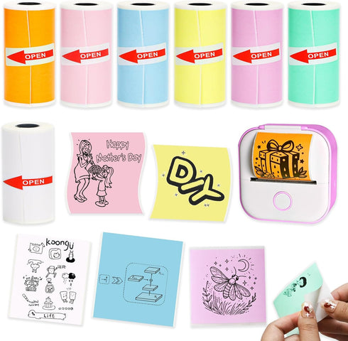 7 Rolls Mini Printer Sticker Paper 53x28mm for Phomemo T02/M02/M02S/PRO Mini Printers,