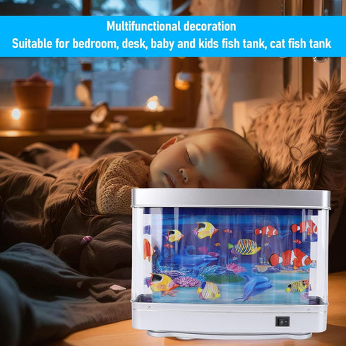 Artificial Aquarium Night Light with Moving Fish - Baby Toy for Bedroom & Office