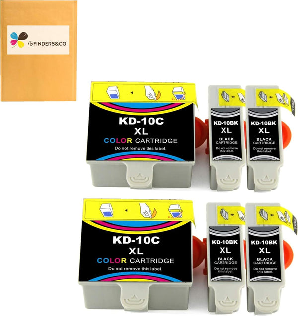 F FINDERS&CO Compatible Kodak 10XL 10B 10C Ink Cartridge Replacement for Kodak 5100 5300 (6 Pack)