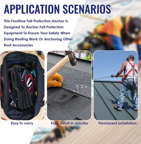 Lightweight Rustproof Aluminum Alloy Permanent Roof Anchors Arrest Anchor for Wood Surfaces Roof Tie-Off Points (2)