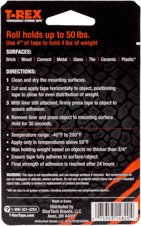 T-Rex Waterproof Mounting Tape - Black, 285337