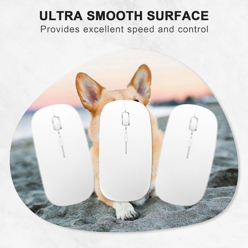 Mouse Pad, Premium-Textured Oval Computer Mousepad, 8.7" x 7.1", Thick 3mm Anti-Slip Waterproof Rubber Mouse Mat, Cute