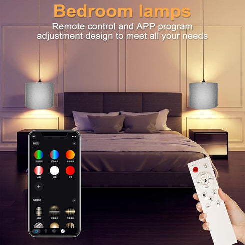 XINGZHI Bulb 15ft Plug in Hanging Lamp with RGB Smart Plug-in Cord Pendant Light with Cord Fixture Pendant Lights