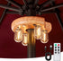 Wood Grain Patio Umbrella Light with Remote Control, Rechargeable Cordless LED Edison