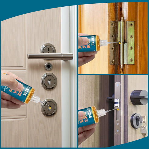 1 oz 1 BTAS Door Lock Hinge Lubricant Oil Squeaky Fix Lube for Keyhole with Needle Oiler Pcs