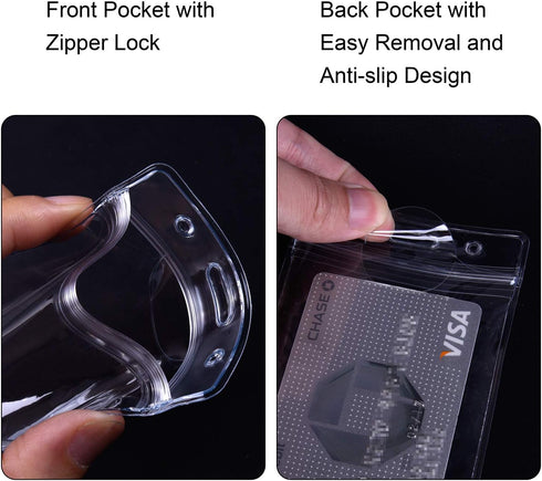 Cruise Lanyard Badge Holder, Wisdompro Vertical 2-Sided Waterproof Clear PVC ID Tag Holder with Ziplock and Heavy Duty