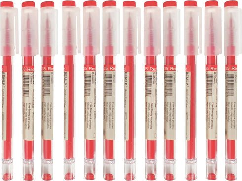 BEMLP Gel Pen 0.35mm Red Ink Pen, 12 Pcs/Set, School Office Writing Stationery Supply