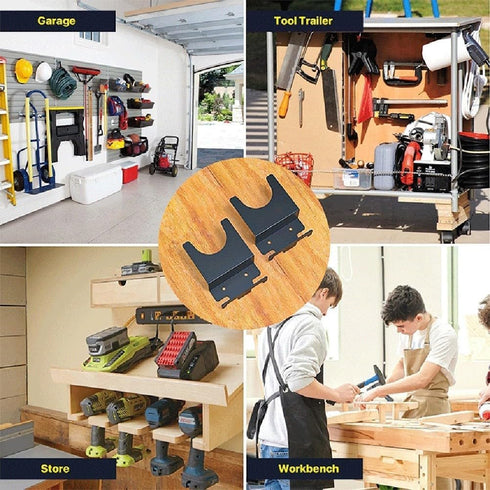 HanOaki 2Pcs Sturdy Angle Grinder Wall Mount Bracket Storage Holder For Workbench Garage
