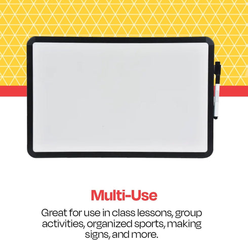 School Smart Dry Erase Board, 11 x 17 Inches, Black Frame with Marker