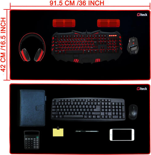 Gaming Mouse Pad XXXL/Extended Large Mat Pad 36"x16.5" GLTECK Mousepad Long Non-Slip Rubber Mice Pads Stitched Edges with Portable Bag by GGLTECK