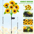 4 Pack 24 ostritec Sunflower Solar Lights Outdoor Decor, Solar Garden Decor Waterproof Solar Sunflower Outdoor Lights