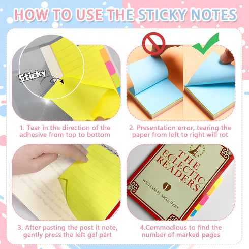 Sticky Notes Set, 710 Pack, Divider Sticky Notes for School, Office, Planner, and Book Notes