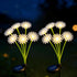 L LAMPOP Solar Outdoor Lights (2-Pack, 12 LEDs), Solar Garden Lighting, Outdoor Decorations, Daisy
