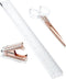 OfficeGoods 3 Piece Acrylic Desk Set - Ruler, Staple Remover, Scissors - Elegant Desk Accessories in Clear with Rose