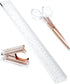 OfficeGoods 3 Piece Acrylic Desk Set - Ruler, Staple Remover, Scissors - Elegant Desk Accessories in Clear with Rose