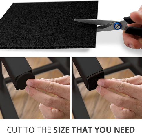 X-PROTECTOR Felt Furniture Pads, 8 PCS Heavy Duty Black 6” x 4 3/8” Sheets, Cut to Size Floor Protectors