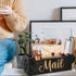 Rustic Wooden Mail Organizer Countertop, Mail Holder Box for Desk, Mail Basket for Counter, Storage Organizer